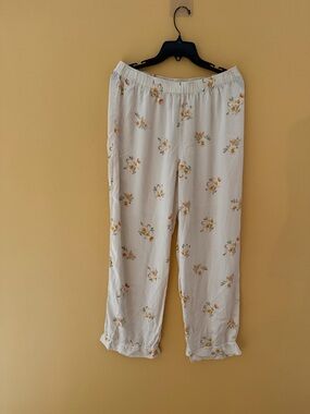Eberjey Inez Washable Silk Printed Long PJ pants only! Floral Bloom print, L